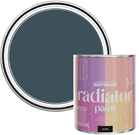 Rust-Oleum Blue Heat Resistant Radiator Paint in Gloss Finish - Evening Blue 750ml