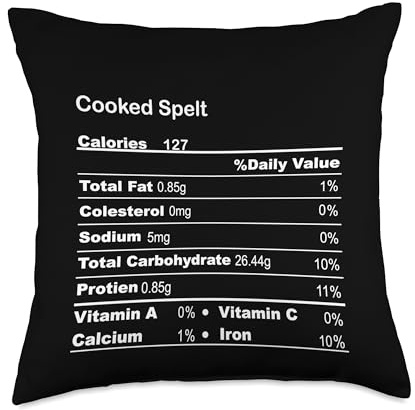 Family Matching Thanksgiving Tee for Family Funny Cooked Spelt Thanksgiving Nutritional Fact Throw Pillow, 18x18, Multicolor