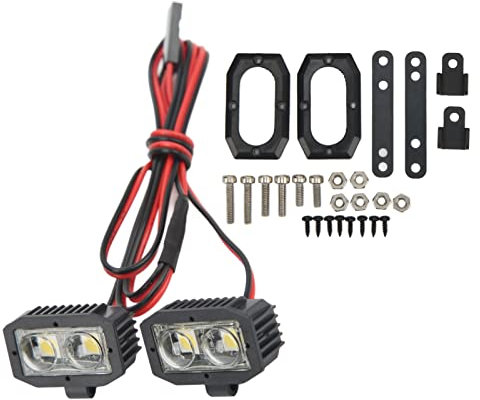 QANYEGN 4 LED White Lighting RC Headlight, RC Crawler Headlight, RC Headlight for 2.54JR Connector 1/10 5 To 7.4V Remote Control Car
