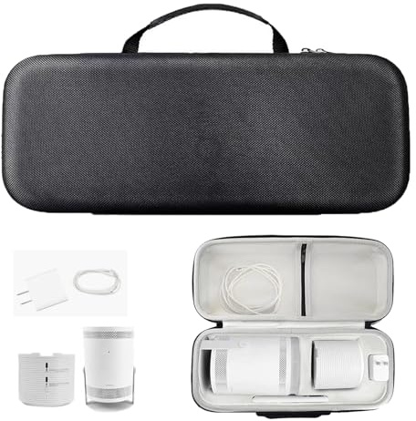 Mocoli Estuche De Transporte para Proyector, Estuche Protector para Samsung El Proyector Freestyle Y Base De BateríA, Caja Protectora De Carcasa Dura De Eva 37.5x15.5x12cm