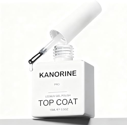 Kanorine 15ML Top Coat Gel Nail Polish UV LED Soak-Off No Wipe HIGH-GLOSS LONG-LASTING Top Coat gel polish Lacquer Manicure Nail Sarlon Art long lasting Gel Polish 15 ml.