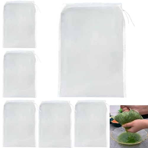 6 sacchetti per latte di noci, sacchetti per filtro in nylon, per passaporti con formaggio, lavabili e riutilizzabili, per latte, filtro per rifiuti, sacchetti per alimenti e cucina
