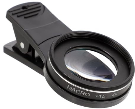 KITANDOVE Optisches Externes 15-faches Makroobjektiv Hochauflösendes Glasobjektiv Für Kamera-Handy Vergrößerungsobjektiv Mit Cliphalter Für Smartphone Fotografie Zubehör