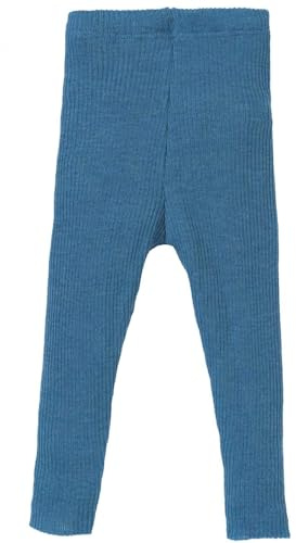 Disana Leggings-Light Kinder-Strick-Hose | 100% Bio-Merinowolle | Frühjahr Sommer Herbst | Baby Kleinkind Kind Unisex | Made in Germany | GOTS IVN Zertifiziert | Taubenblau Gr. 74-80