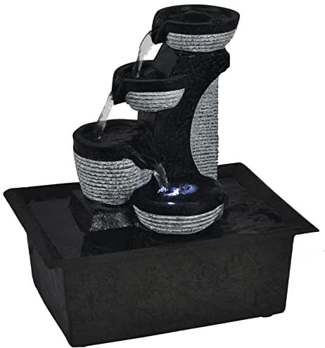 Snsowed Fontana da Interno con Luci a LED in Poliresina,Arredo,Fontane e laghetti,Fontane e cascate ornamentali-242352