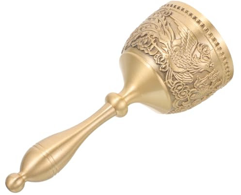 GLEAVI Adornos De Campana De Cobre Campana De Mano De Metal La Mano Para Restaurante Bar o Despensa Sonido Fuerte