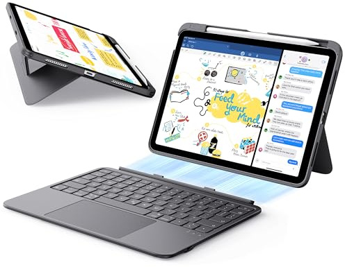 ESR iPad A16 (11th) 2025/10th Generation Flex Keyboard Case, Ultra-Light Magnetic Detachable Keyboard for iPad 10.9 with Writing/Viewing Modes, Larger Precision Trackpad, Dark Gray