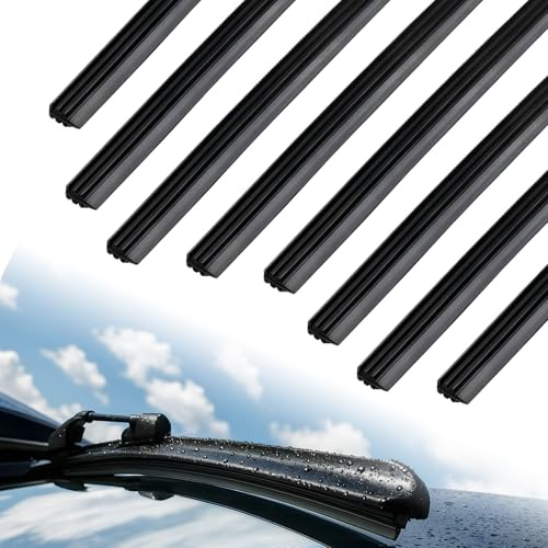 8 Pezzi Gomma Tergicristalli Auto,Gomme per Tergicristallo di Ricambio,800 mm Ricambio Gomma per Tergicristalli,Universali Gommini per Spazzole Tergicristallo Compatibili con Tutti i Tergicristalli