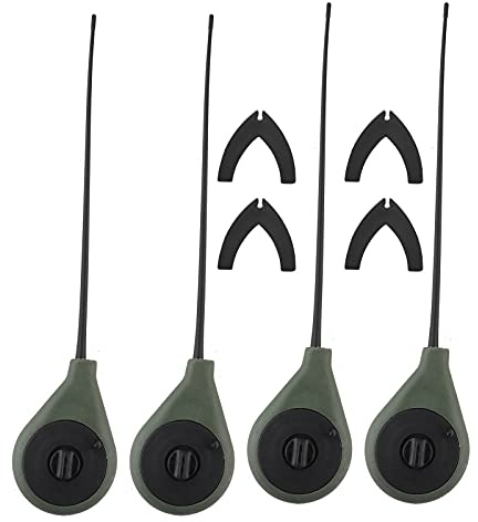 MechKit Canne à Pêche sur Glace 4 Ensemble Mini Canne à Pêche Ultra Légère Portable Kit avec Embouts de Canne Accessoires de Pêche d'hiver en Plein Air ABS Vert Armée Noir 26,5 cm