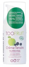 TOOFRUIT Feuchtigkeitscreme Apfel - Brombeere fürs Gesicht, Für Kinder, Filmo-Schutzkomplex, Für normale & Mischhaut, Dermatologisch getestet, Vegan & Made in France 30 ml