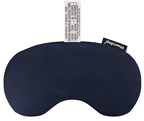 WheatyBags Wheat Bag Microwave Eye Mask Heat Pack and Ice Pack (Cotton Fabric - Navy Blue)