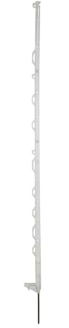 horizont betesstaketstång plast vit, höjd 71 cm, 108 cm, 138 cm 5 till 10 stycken, enkelt spår, plastpulver med öljetter för band, band, band, linning, betesstaketstolpål plaststolpe betesstaket (138, 10)