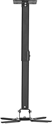 Suptek Ceiling Projector Mount, Universal Wall Mount - Rotate 360, Swivel 90, Tilt 90 with Extension Pole (210-540mm), Black, Up to 13.6kg