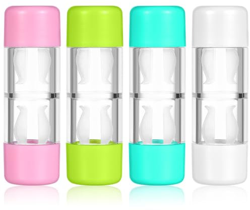 HEMOTON 4PCS Custodia Per Lenti A Contatto Portatile Contenitore Per Lenti A Contatto Contenitore Per Lenti A Contatto Da Viaggio Custodia Per Lenti Rigide Per Campeggio Da Viaggio