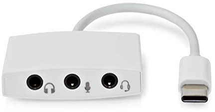 Nedis USB-C™ Adapter | USB 2.0 | USB-C™ Stecker | 3.5 mm Buchse | 0.10 m | Rund | Vernickelt | ABS/PVC | Weiss | Box