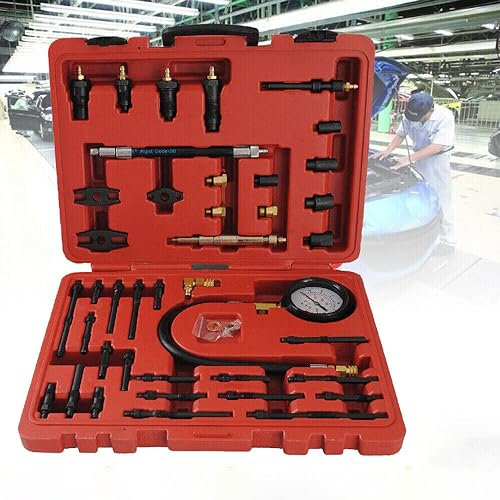 Bremsflüssigkeitstester, Compression Leakage Detector Kit Set Messgerät 0-600 PSI Motorzylinder Drucktest Kit, für Anwendungen wie Auto, LKW, Schiff, Benzin-und Dieselmotoren