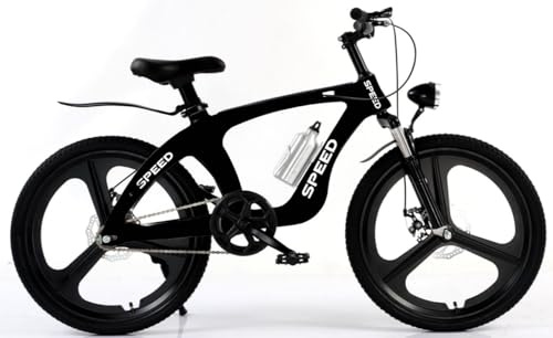 Elegant Kids Bike, Mountain Bike, 20” 22 24” Road Bike, Sport Bicycle, Elegant Design, Suspension, Magnesium Alloy Frame and Wheels, Dual Disc Brakes, LED Headlight, Tool Kit 6 to 12 Years (22 Inch)