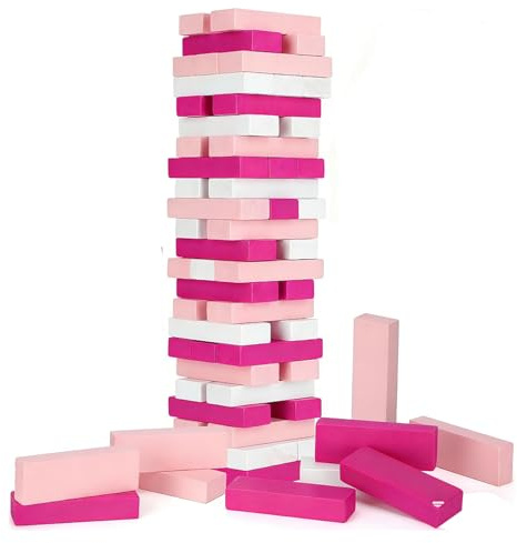 ZEEYUAN 54Pcs Couples Games for Wooden Stacking Tower