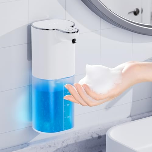 Dispensador de jabón automático, Montaje en Pared, sin Contacto, dispensador de jabón automático con Sensor, Recargable por USB, dispensador de jabón para baño, Cocina, Burbuja