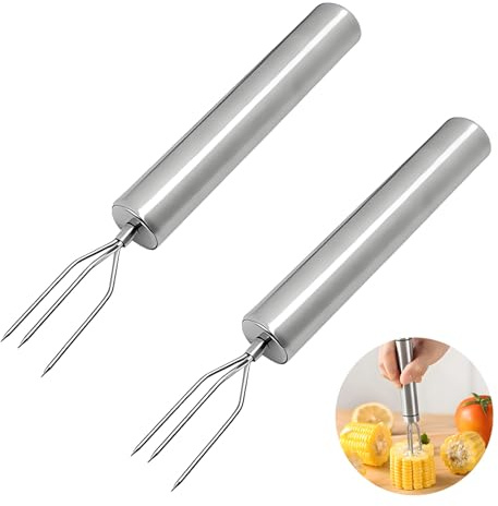 Set patate al forno - forchette in acciaio inox per Patate al Forno, Verdure e Cibi alla Griglia, Include Tappi di Sicurezza, Impugnatura Ergonomica, Design Elegante e Robusto,per Cucina Moderna