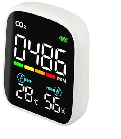 Détecteur de dioxyde de carbone portable au design élégant avec connectivité Wi-Fi pour une surveillance précise des conditions de l'air intérieur en temps réel (sans WiFi)