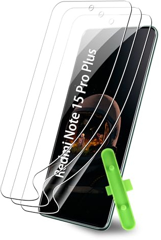 zZjoOoj Protection d'écran Anti-Rayures pour Xiaomi Redmi Note 15 Pro Plus 5G/Pro+ 5G/Poco M8 Pro 5G,3 Pièces TPU Film Hydrogel Transparent HD Souple en TPU Film de Protection d'écran [HD Clear]