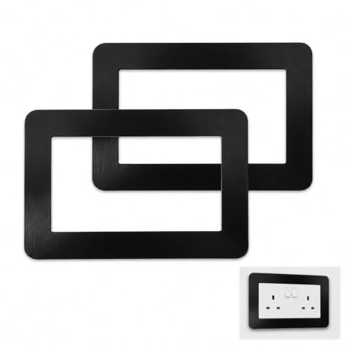 3 Pcs Socket Surround, Acrylic Frame (Black)