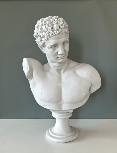 HISTONICA Hermes byststaty, 50 cm/20 tum, grekisk mytologi, grekisk staty, staty dekor