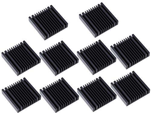 Cocoarm 10 St Aluminium Kylfläns Kylfläns 40 X 9 X 40 Mm Slitsad Svart med Termiskt Ledande Lim för Transistor CPU IC Router PCB Förstärkare Strömmodul