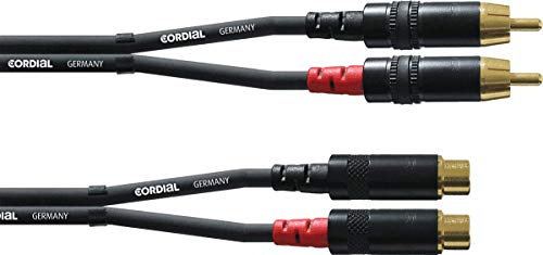CORDIAL CABLES RCA-Audiokabel männlich/weiblich 3 m AUDIO Essentials RCA-Kabel