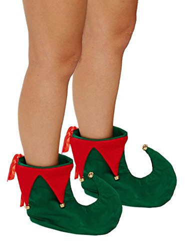 Santas Helper Jester Peter Pan Elf Pixie Costume Slipper Boots Shoes Bells Xmas