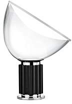 FLOS Lampada da tavolo Taccia Small, riflettore in alluminio verniciato bianco, corpo nero, 373 x 142 x 485 mm, da Achille and Pier Giacomo Castiglioni, 1962