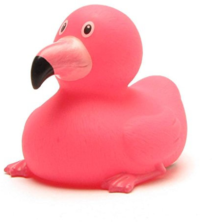 Duckshop - Paperella di gomma da bagno, tipo fenicottero, con rumore.