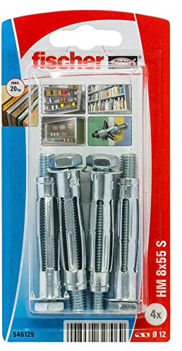 FISCHER Cheville Corps Creux HM 8x55 s Blister de 4