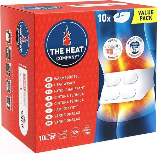 THE HEAT COMPANY Patch Chauffant - 10 pièces - EXTRA CHAUD - 12 heures de chaleur - chaleur immédiate - autochauffante - purement naturel - pour toutes les tailles: S-XL