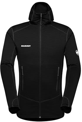 Mammut Taiss Light ML Hooded Jacket Men | Midlayer Fleecejacke für Herren mit Kapuze | Schwarz, XXL