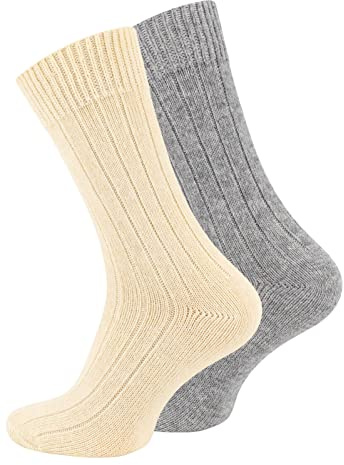 BestSale247 Alpacka strumpor, ullstrumpor för kvinnor och män (2 par) unisex finstickade vinterstrumpor norska