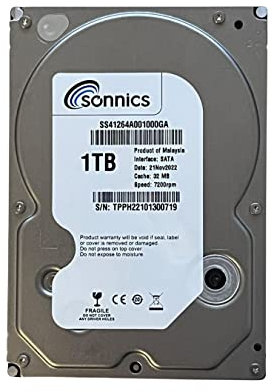Sonnics Disque dur SATA 1 To 3,5 7200 tr/min pour ordinateur de bureau ou de surveillance Système de vidéosurveillance DVR