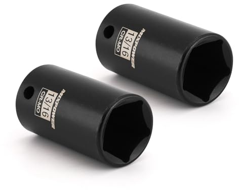 MIXPOWER 3/8 & 1/2 Drive 13/16 5 Point Utility Socket, CR-MO, Impact Grade Penta Socket, 2PCS