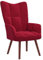 Myheimly Relaxsessel mit Hocker,Sessel mit Stahlrahmen Holzbeinen,Relaxstuhl Polsterstuhl mit Armlehne,Fernsehsessel Polstersessel Wohnzimmer,Modern Samt Sessel Weinrot,Ohne Fußablage