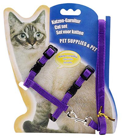 Petyoung Katzengeschirr und Leine, verstellbar, ausbruchsicher, für große und kleine Katzen