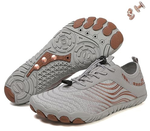Grounding Shoes with Copper Outdoor Waterproof Healthy Non-Slip Flexible Shoes Women Men (H12brown, Adult, Women, 9.5, Numeric, UK Footwear Size System, Medium)
