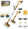 Cordless Electric Mop, Dual Spin Floor Cleaning Mop 800RPM Stretchable Floor Cleaner Water Sprayer & LED Headlight & 6 Brush Heads Polisher Scrubber with 300 ML Water Tank for Multi Hardwood Tile Floo