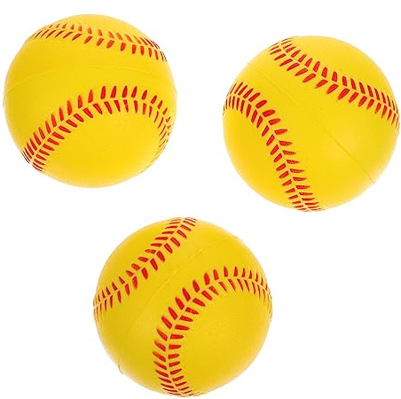 BESPORTBLE 3pcs Lightweight Pu Sponge Training Baseballs for Children and Adults, Soft Practice Baseballs for Indoor and Outdoor Sports Training Playing