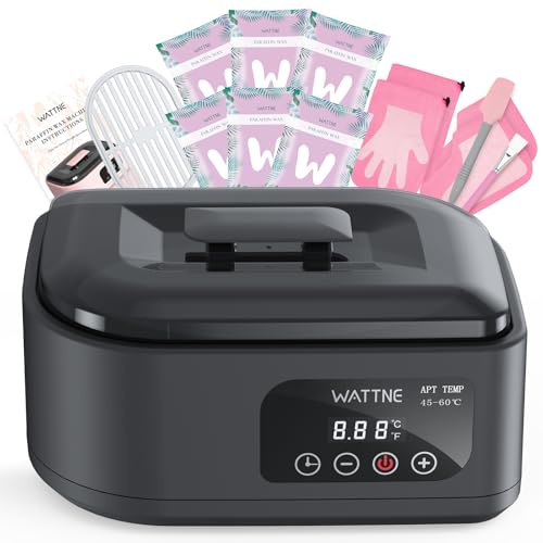 Wattne Máquina de cera de parafina para manos y pies, kit hidratante de calentador de cera de parafina con temporizador automático y control de temperatura de precisión, baño de cera de parafina para