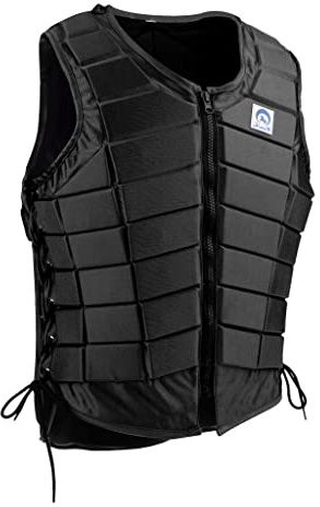 MERIGLARE Gilet de Protection équestre Professionnel pour Hommes, Femmes, Garçons et Filles, Noir, Tailles Variées, Noir, Femme M