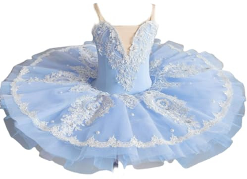 EFLALYHG Tutù per bambina, ballerina con cigno, lago, ballerina, pancaketutù, costume da gara di danza, R,140