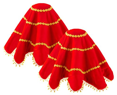 Danssjalar Set Om 2 - Röda Lekhalsdukar Gjorda Av Guld Sammet 40x40cm | Jongleringhanddukar För Barn, Gymnastikhanddukar För Rytmik, Teaterrekvisita, Waldorfleksaker