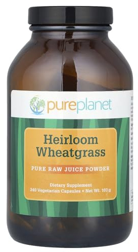 Pure Planet Heirloom Wheatgrass Vegetarian Capsules, 240 Count