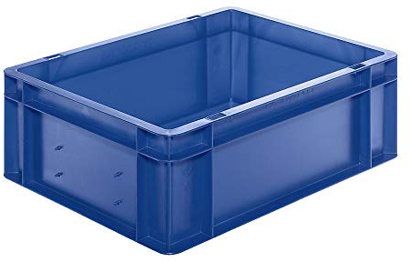 Certeo | Euro-Format-Stapelbehälter | Wände und Boden geschlossen | LxBxH 400 x 300 x 145 mm | blau | VE 5 Stk.
